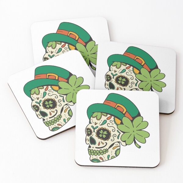 Item preview, St Patrick's Day Sugar Skull - Wht designed and sold by Shop Yeah.