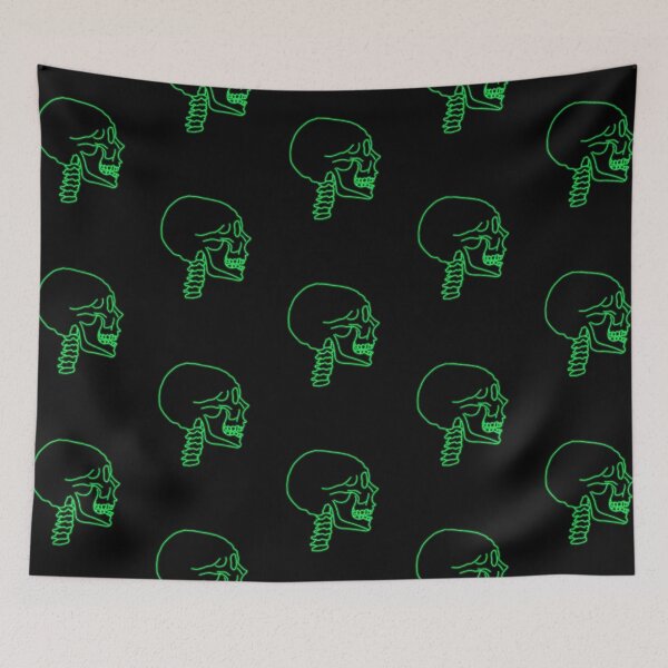 Item preview, Green neon skull design designed and sold by hanameda.