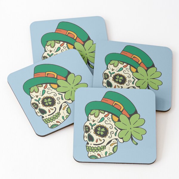 Item preview, St Patrick's Day Sugar Skull - Colors designed and sold by Shop Yeah.