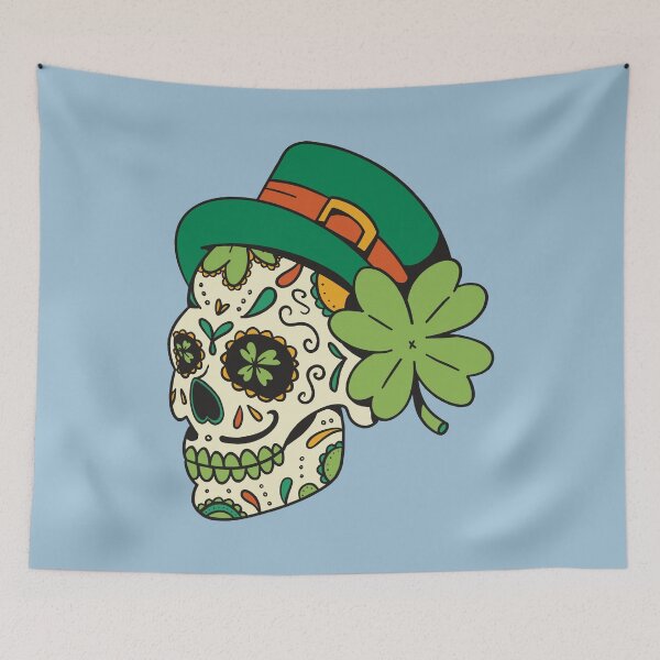 Item preview, St Patrick's Day Sugar Skull - Colors designed and sold by Shop Yeah.