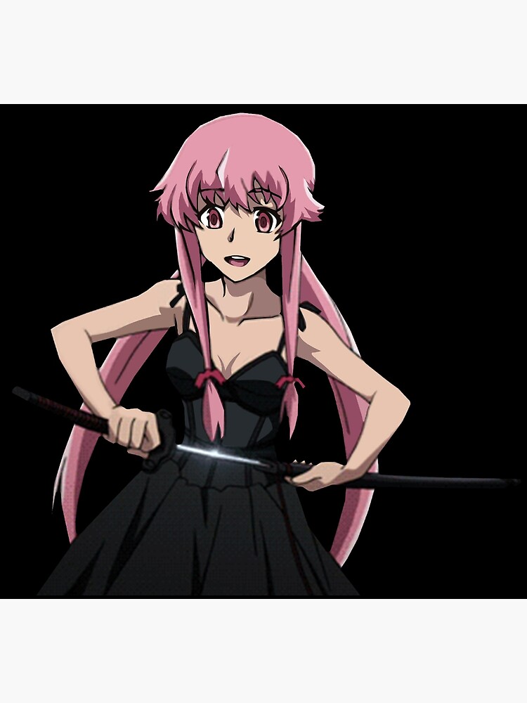 Yuno Gasai Black Dress And Katana Poster For Sale By Kawaiicrossing Redbubble