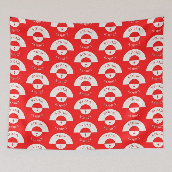 Item preview, Strajk kobiet round lightning red designed and sold by oxoxoxo.