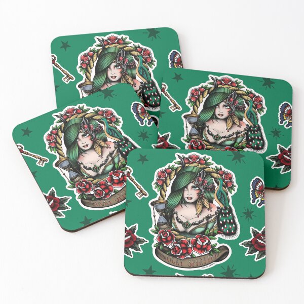 Item preview, "Vocat Spiritum" Rydia from Final Fantasy 4 (FFIV) in American Traditional Tattoo Portrait Style designed and sold by SamInJapan.