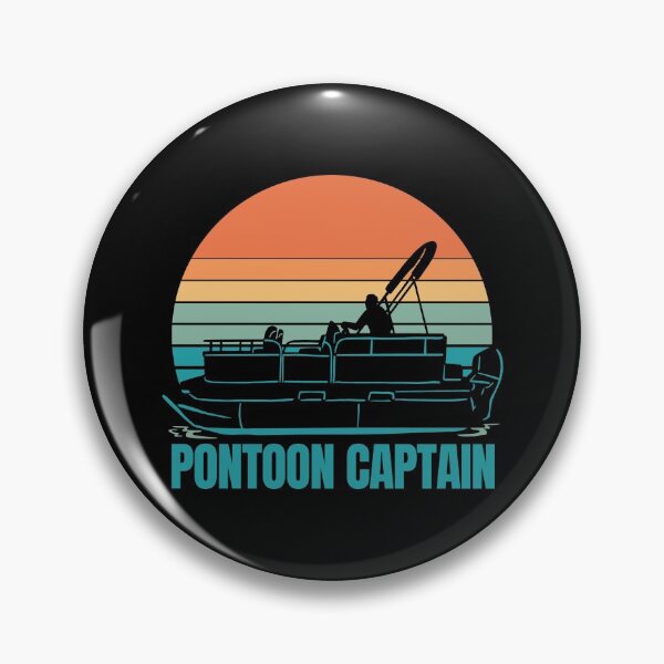 Item preview, Pontoon Boat Retro Summer Sunset Captain designed and sold by funteessine2019.