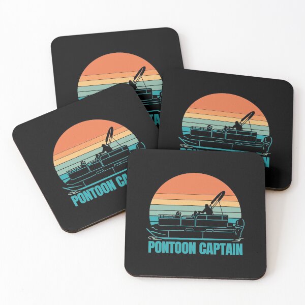 Item preview, Pontoon Boat Retro Summer Sunset Captain designed and sold by funteessine2019.