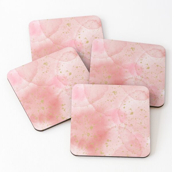 Item preview, Pink and Gold Abstract Water colour Blobs designed and sold by PoppyseedStudios.