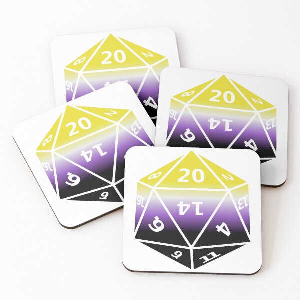 Item preview, Nonbinary Pride D20 designed and sold by failephant-art.