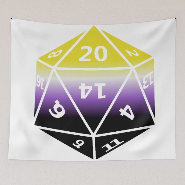 Item preview, Nonbinary Pride D20 designed and sold by failephant-art.