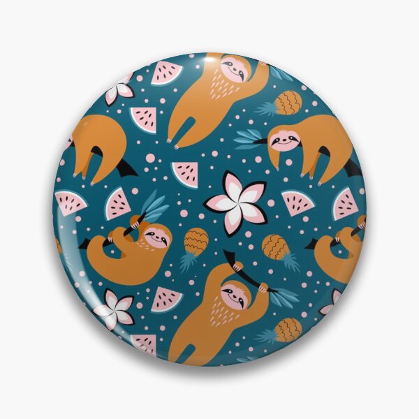 Item preview, Cute Sloths fruits flowers Pattern designed and sold by skylove94.