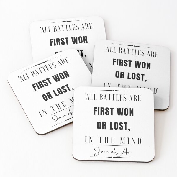 Item preview, Joan of Arc Inspirational Historical Quote- “All battles are first won or lost, in the mind.” designed and sold by QuoteActually.