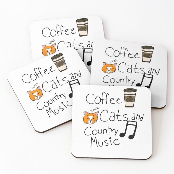 Item preview, Coffee, Cats, and Country Music designed and sold by Sketchbrooke.
