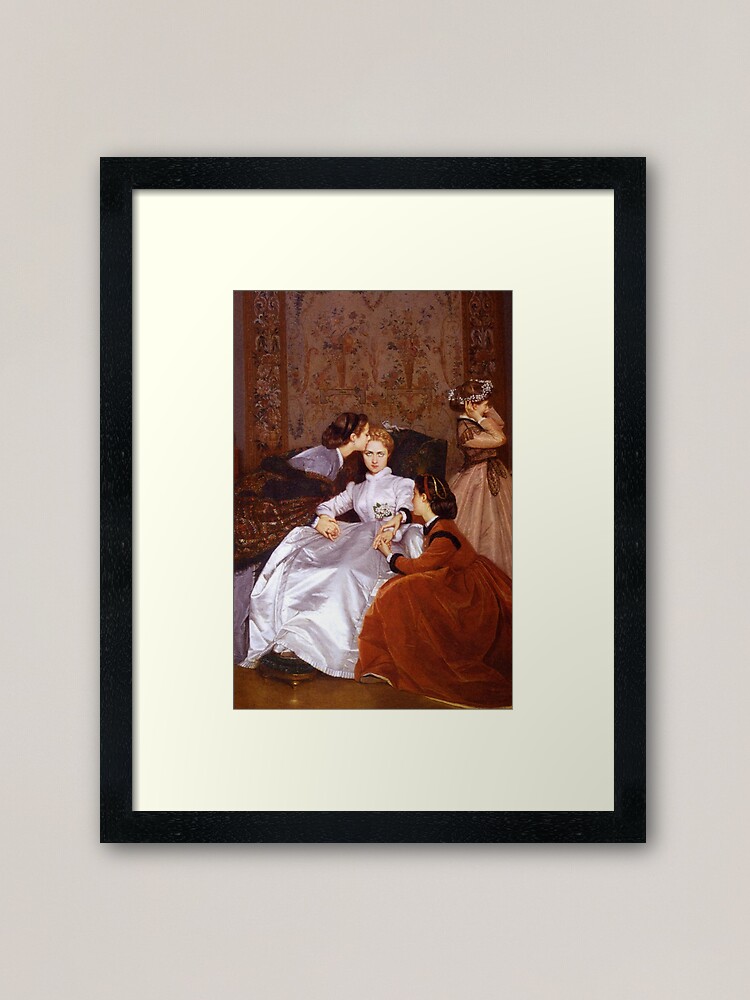 The Hesitant Fianc E By Auguste Toulmouche Framed Art Print For Sale   Ffp,small,black,off White,box20,wall Texture,product,750x1000 