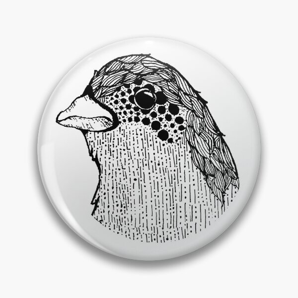 Item preview, Handdrawn Patterned Bird Head - Black and White designed and sold by Scientreefic Drawings.