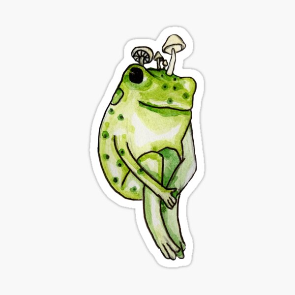 Frog Stack Vinyl Sticker, Cute Frogs and Mushrooms Sticker – Forager Vintage