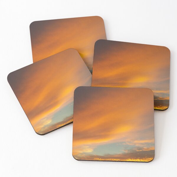 Item preview, Red orange summer clouded sunset lights up the sky designed and sold by Marilena Strambu.