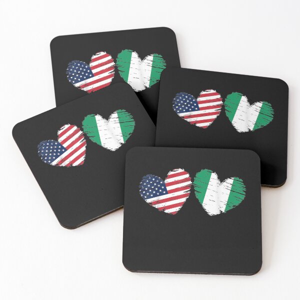 Item preview, Usa Nigeria Flag Heart Valentines Day Nigerian American designed and sold by lolahomya.