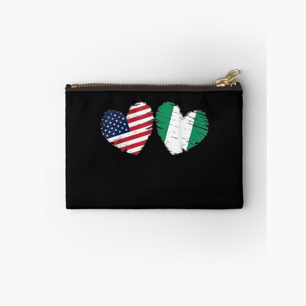 Item preview, Usa Nigeria Flag Heart Valentines Day Nigerian American designed and sold by lolahomya.