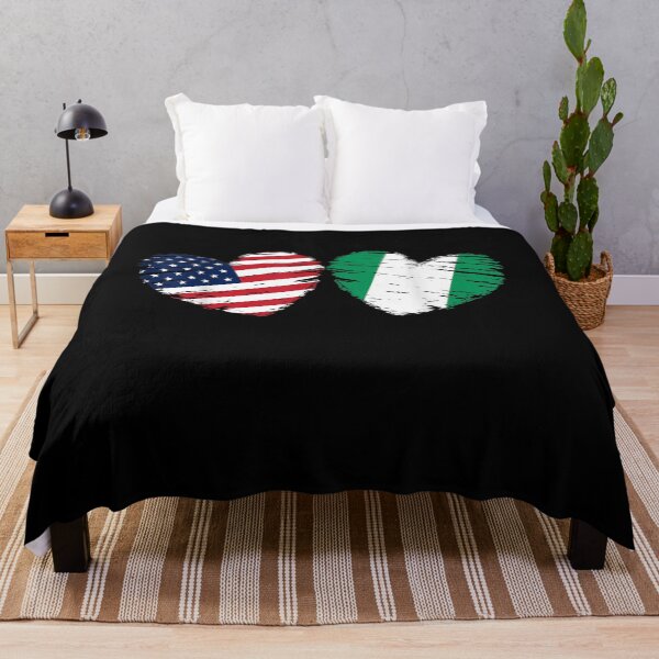 Artikelvorschau, USA Nigeria Flagge Herz Valentinstag Nigerianer Amerikaner entworfen und verkauft von lolahomya.