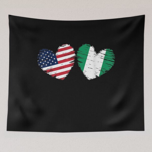 Item preview, Usa Nigeria Flag Heart Valentines Day Nigerian American designed and sold by lolahomya.