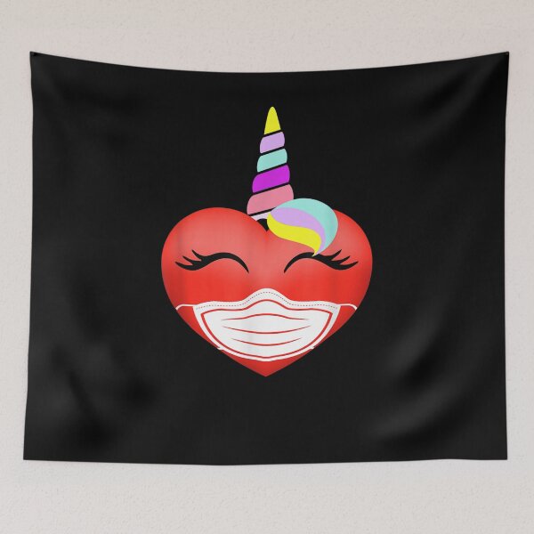 Item preview, Cute Unicorn Heart Mask Valentine Day Quarantine Funny Gifts designed and sold by lolahomya.
