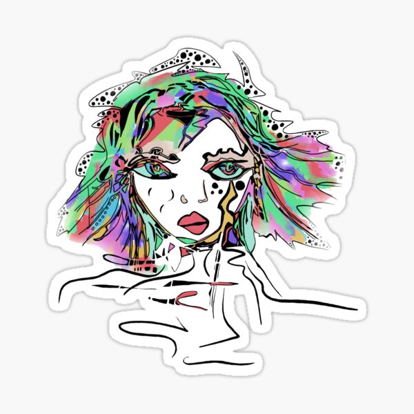 Item preview, Colourful Eclectic Face Art designed and sold by Diane Liberty.