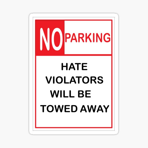 No Parking Sign Sticker