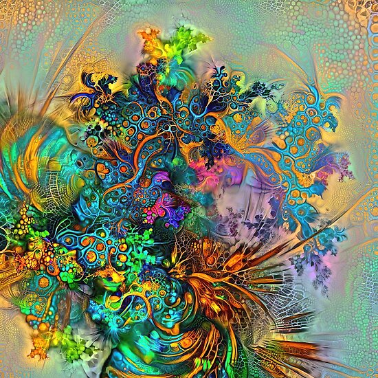 Deepdream floral fractalize abstraction