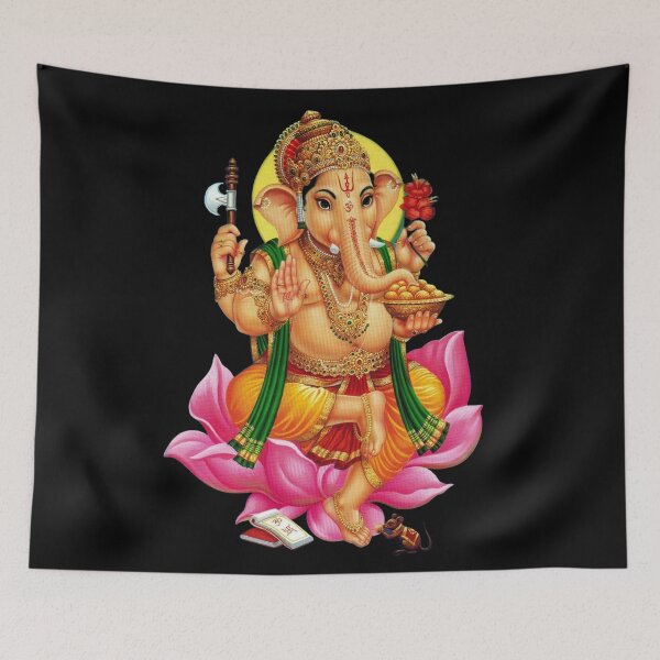 Item preview, India Hindu God Ganesha Art with Sun & Stars designed and sold by Nostalgic-India.