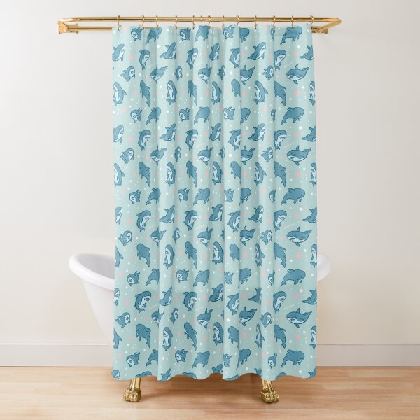 Brucie Blahaj shark under the sea pattern (Comic edition) Shower Curtain