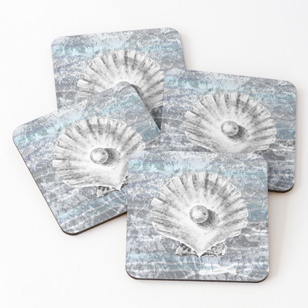 Item preview, Silver Gray Seashell On Ocean Shore Waves And Rocks V designed and sold by Irina Sztukowski.