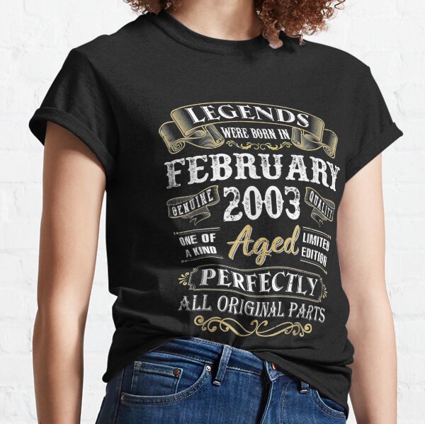 Febrero 2003 21 Años Cumpleaños Hombre Regalo Nacido En 2003 Camiseta :  : Moda