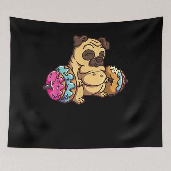 Item preview, Pug Donut Deadlift Fitness Bodybuilder Dog Foodie designed and sold by ninapfvu.