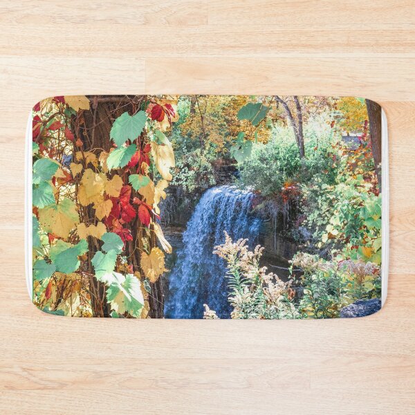 Item preview, Minnehaha Falls-Minneapolis Waterfall in Autumn-Landscape Photography designed and sold by anthonylonder.