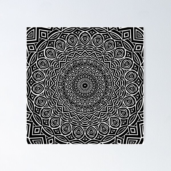 Item preview, Black Mandala Design // Extra Detailed Geometric Ethnic Tribal Pattern designed and sold by AEJdesign.