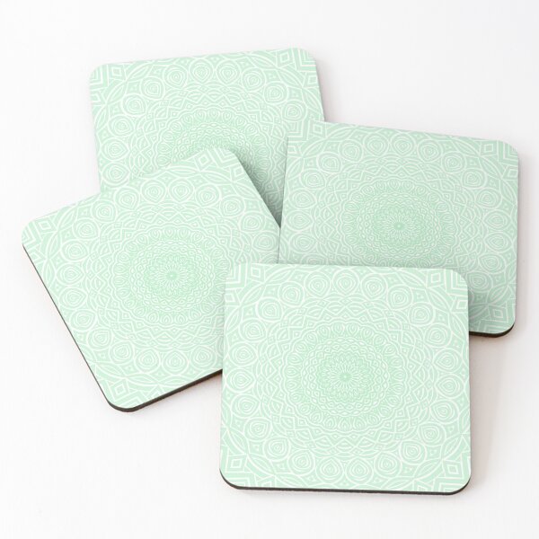Item preview, Mint Green Mandala Design // Extra Detailed Geometric Ethnic Tribal Pattern designed and sold by AEJdesign.