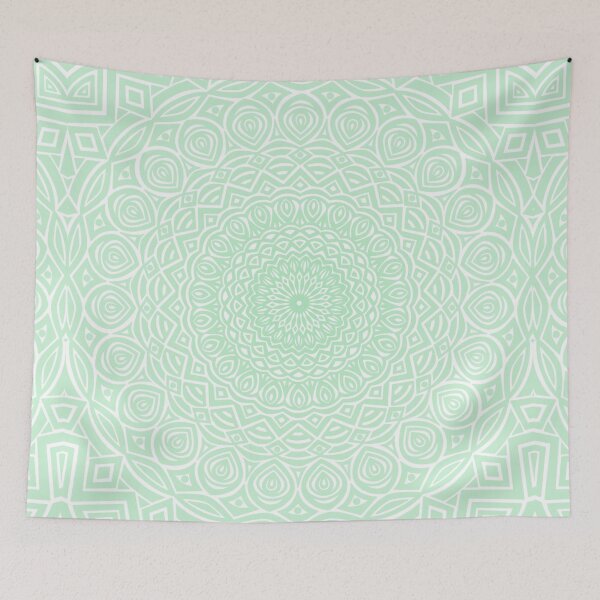 Item preview, Mint Green Mandala Design // Extra Detailed Geometric Ethnic Tribal Pattern designed and sold by AEJdesign.