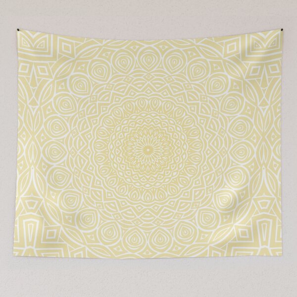 Item preview, Light Yellow Mandala Design // Extra Detailed Geometric Ethnic Tribal Pattern designed and sold by AEJdesign.