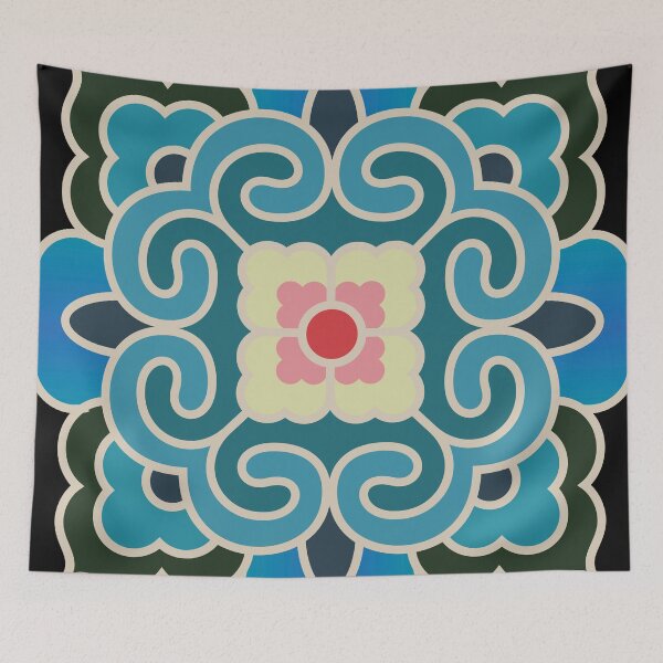 Item preview, Korean Traditional Beige Pattern Style 1 on Black BG designed and sold by FollowtheOrigin.