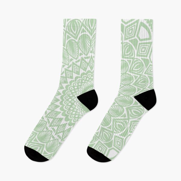 Item preview, Light Green Pretty Minimal Mandala Zentangle Pattern Design // Tribal Geometric Shapes Symmetrical designed and sold by AEJdesign.