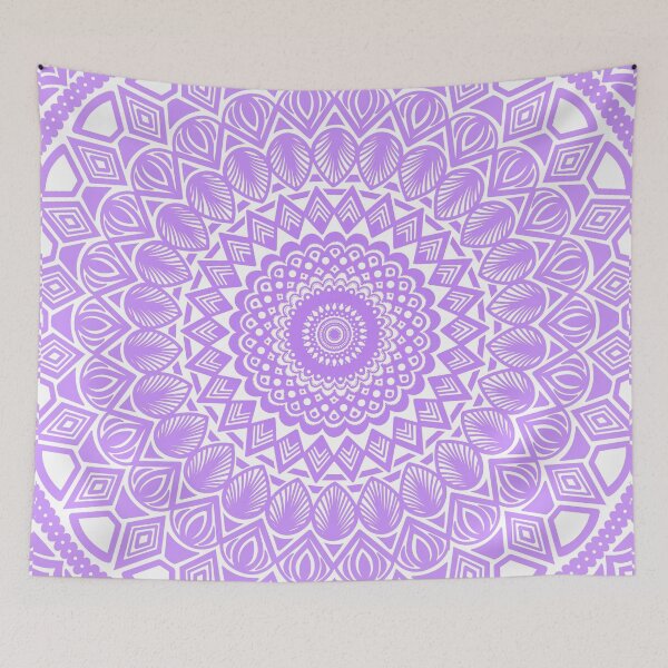Item preview, Violet Purple Pretty Minimal Mandala Zentangle Pattern Design // Tribal Geometric Shapes Symmetrical designed and sold by AEJdesign.
