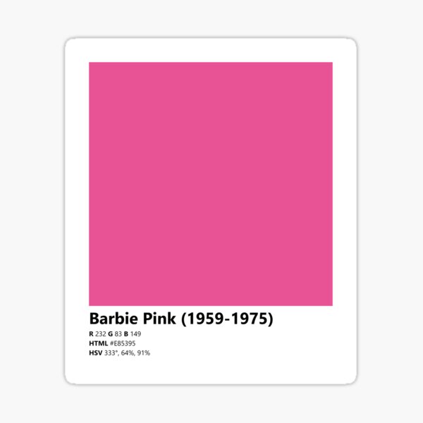 Color Swatch Card Barbie Pink 1959 1975 Poster for Sale by Pestorian Redbubble