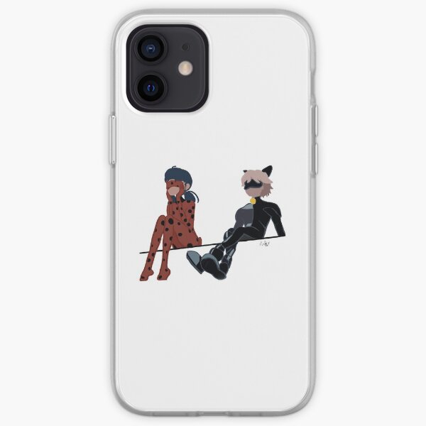 Lady bug and chat noir sitting iPhone Soft Case