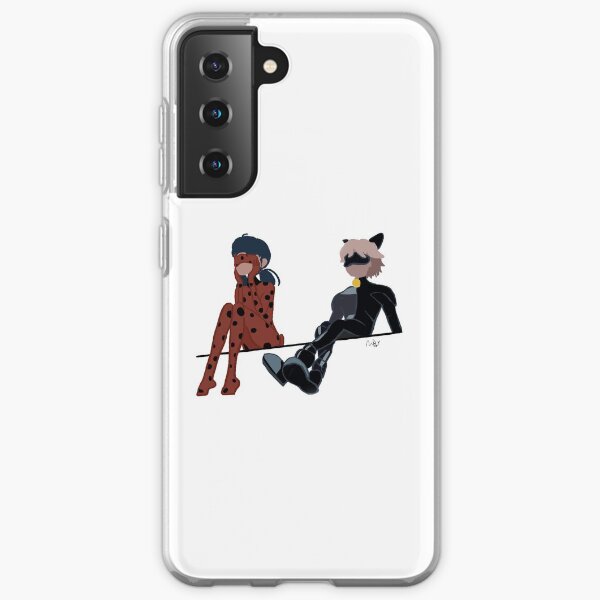 Lady bug and chat noir sitting Samsung Galaxy Soft Case