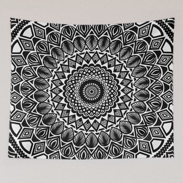 Item preview, Black and White Pretty Minimal Mandala Zentangle Pattern Design // Tribal Geometric Shapes Symmetrical designed and sold by AEJdesign.