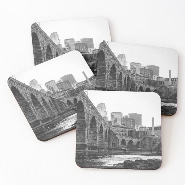 Item preview, Minneapolis Minnesota Skyline Sunset Black and White designed and sold by anthonylonder.
