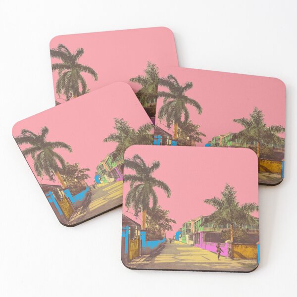 Item preview, Nassau East Street, street with palm trees in Bahamas designed and sold by Mauswohn.