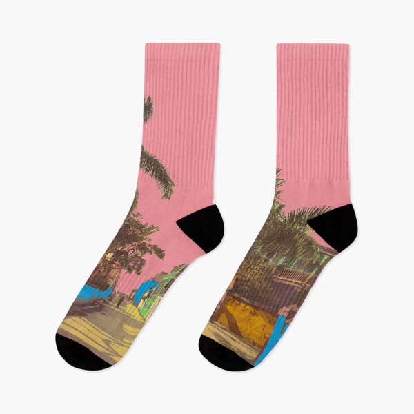 Item preview, Nassau East Street, street with palm trees in Bahamas designed and sold by Mauswohn.