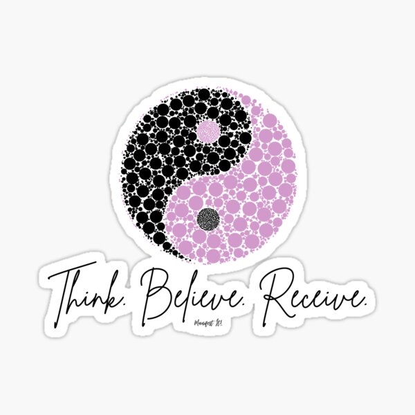 Manifest It! Purple Yin Yang Sticker