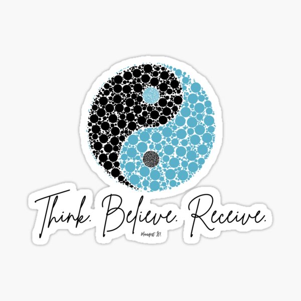 Manifest It! Blue Yin Yang Sticker