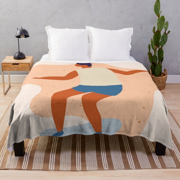 Item preview, Minimal orange and blue girl skateboarder designed and sold by RRdesigned.